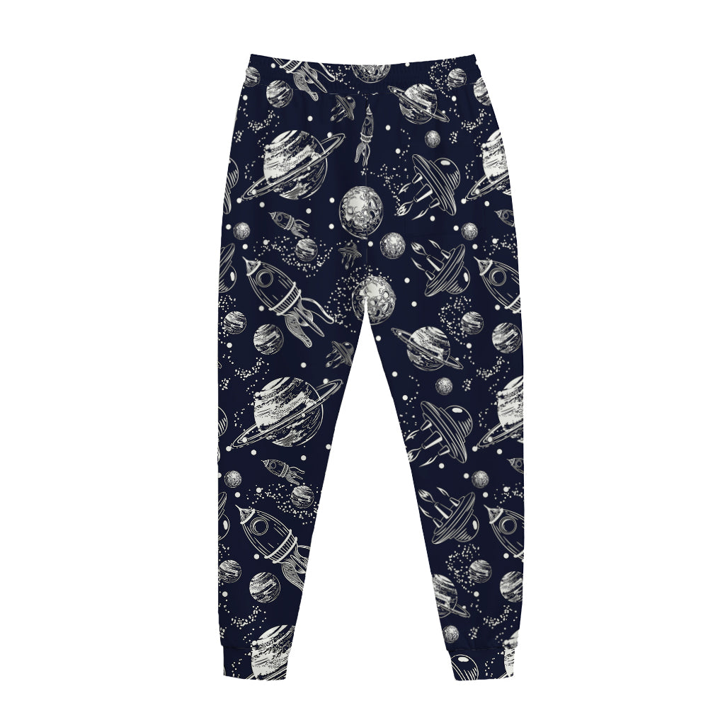 Galaxy UFO Pattern Print Jogger Pants