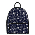 Galaxy UFO Pattern Print Leather Backpack