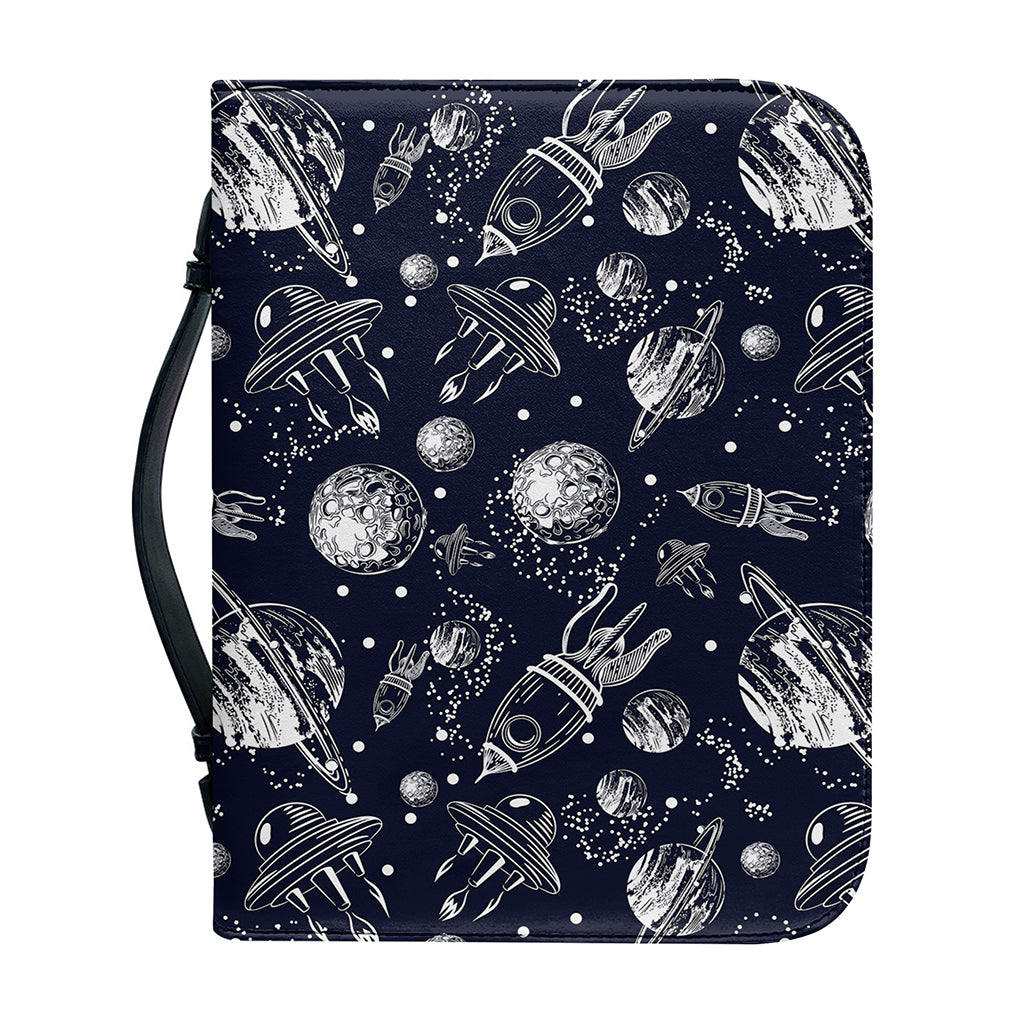 Galaxy UFO Pattern Print Leather Bible Cover