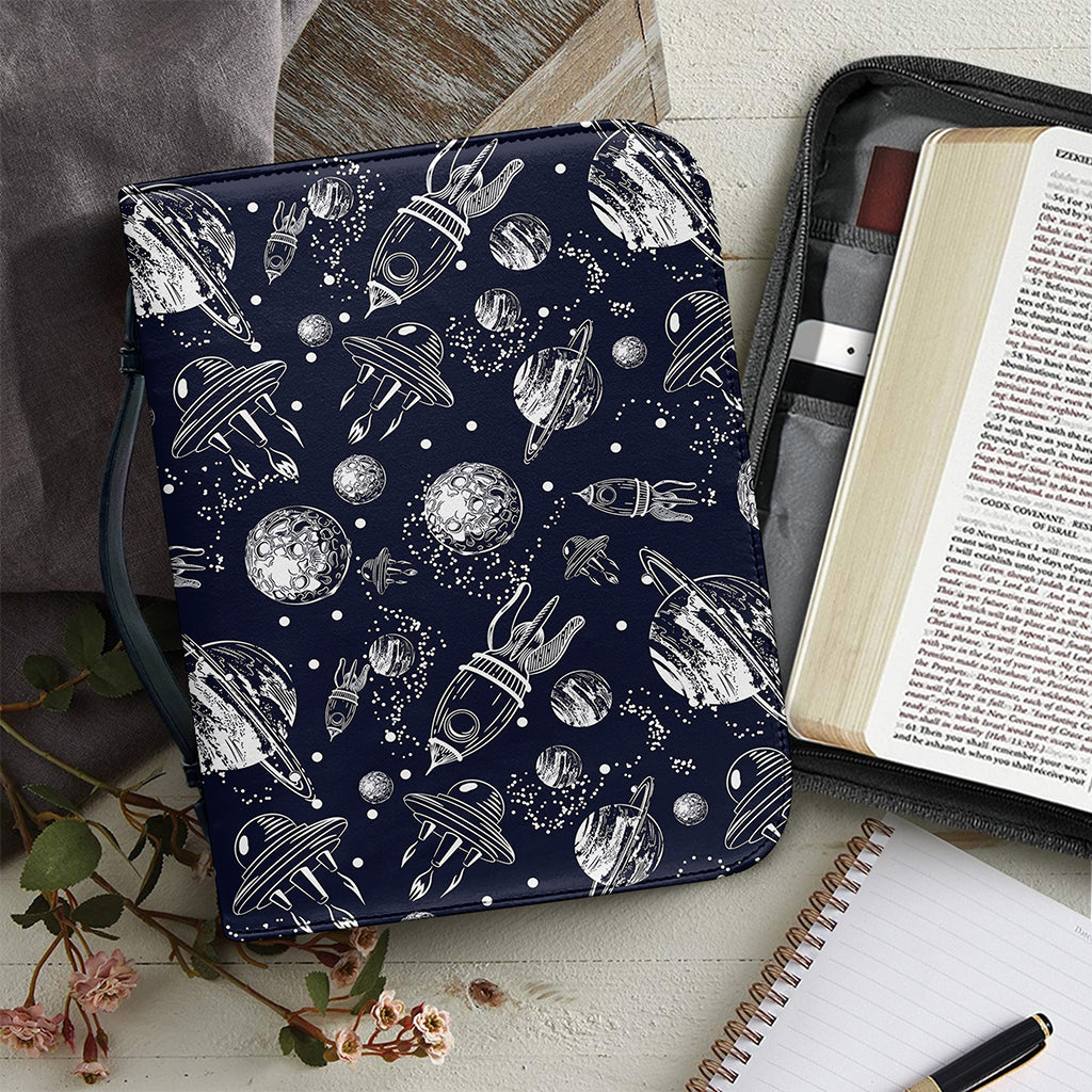 Galaxy UFO Pattern Print Leather Bible Cover