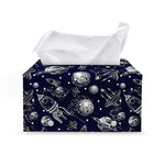 Galaxy UFO Pattern Print Leather Tissue Box Cover