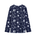 Galaxy UFO Pattern Print Long Sleeve Short Coat