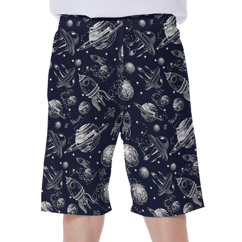 Galaxy UFO Pattern Print Men's Beach Shorts