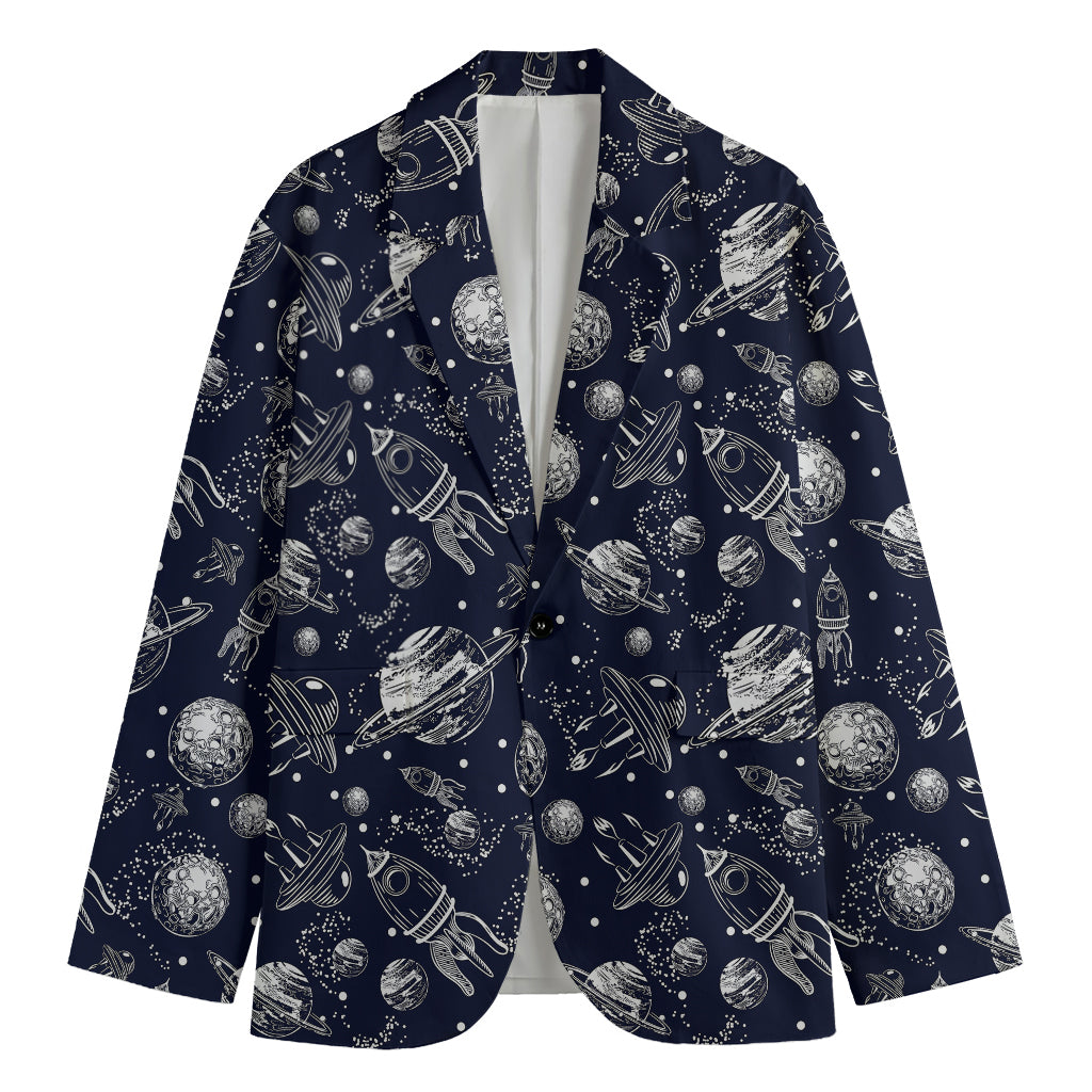Galaxy UFO Pattern Print Men's Blazer