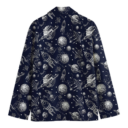 Galaxy UFO Pattern Print Men's Blazer