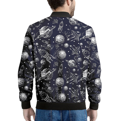 Galaxy UFO Pattern Print Men's Bomber Jacket