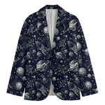 Galaxy UFO Pattern Print Men's Cotton Blazer