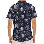 Galaxy UFO Pattern Print Men's Deep V-Neck Shirt