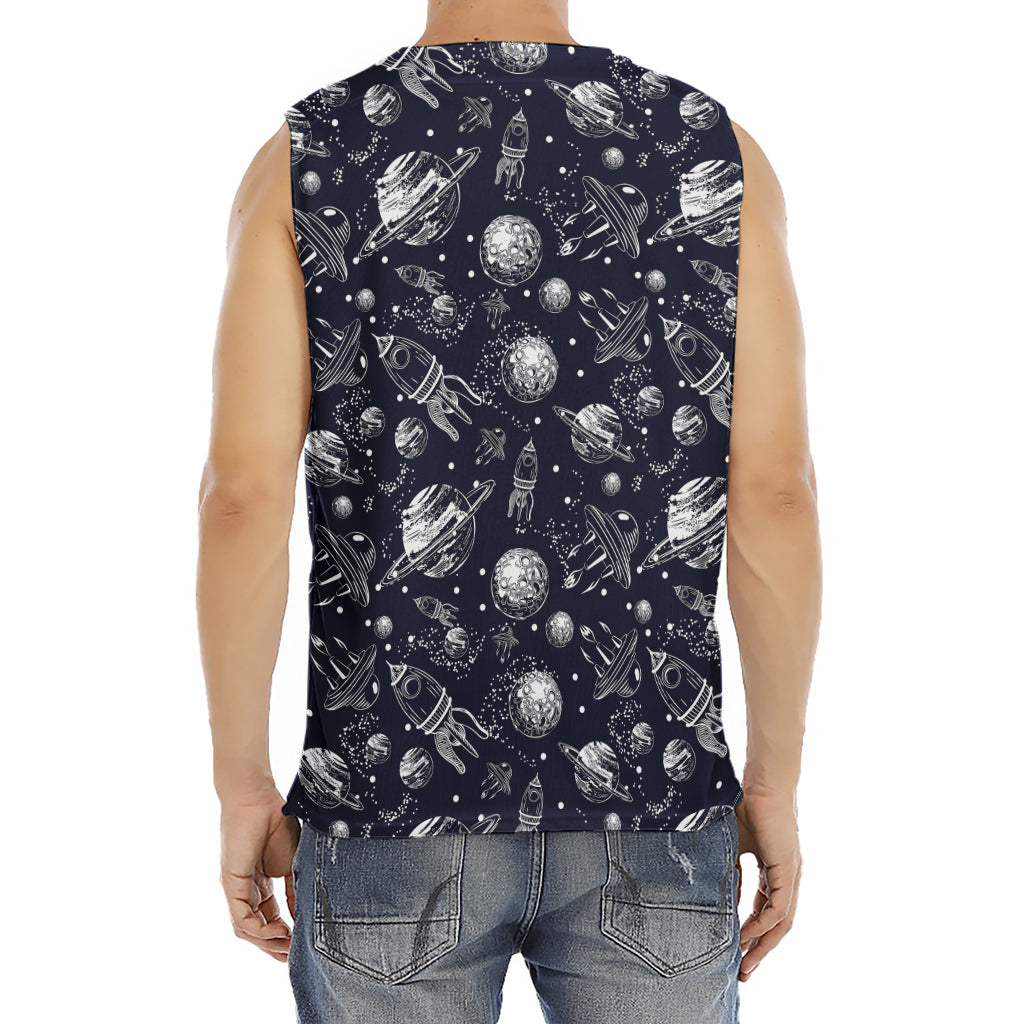 Galaxy UFO Pattern Print Men's Fitness Tank Top