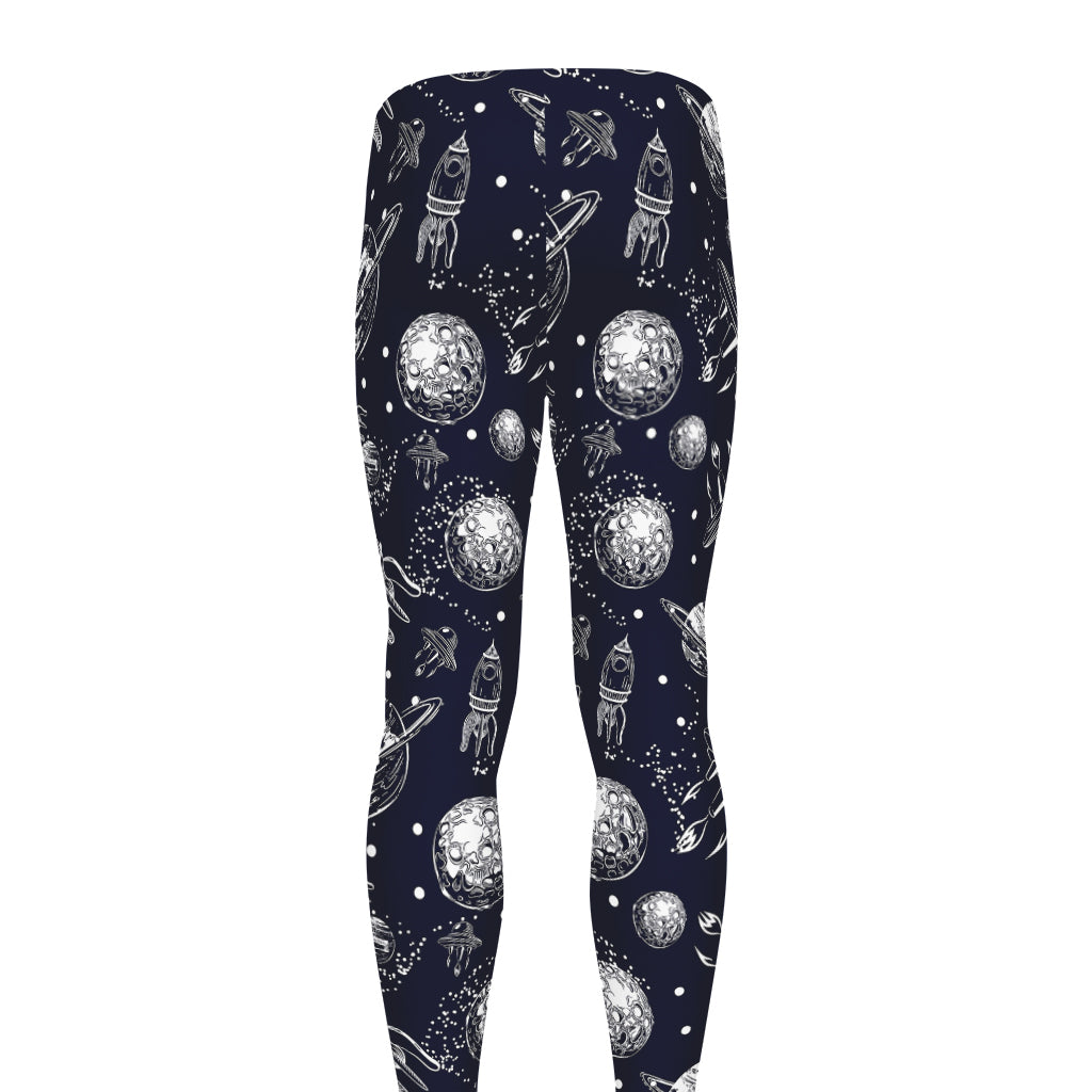 Galaxy UFO Pattern Print Men's leggings