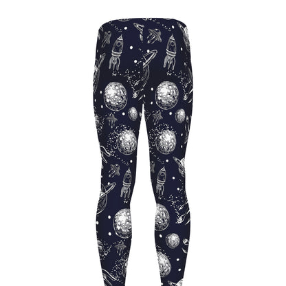 Galaxy UFO Pattern Print Men's leggings
