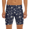 Galaxy UFO Pattern Print Men's Long Boxer Briefs