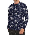 Galaxy UFO Pattern Print Men's Long Sleeve Rash Guard
