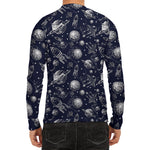 Galaxy UFO Pattern Print Men's Long Sleeve Rash Guard