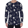 Galaxy UFO Pattern Print Men's Long Sleeve T-Shirt