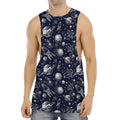 Galaxy UFO Pattern Print Men's Muscle Tank Top