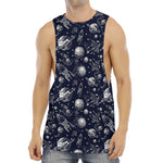 Galaxy UFO Pattern Print Men's Muscle Tank Top