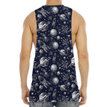 Galaxy UFO Pattern Print Men's Muscle Tank Top