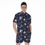 Galaxy UFO Pattern Print Men's Rompers