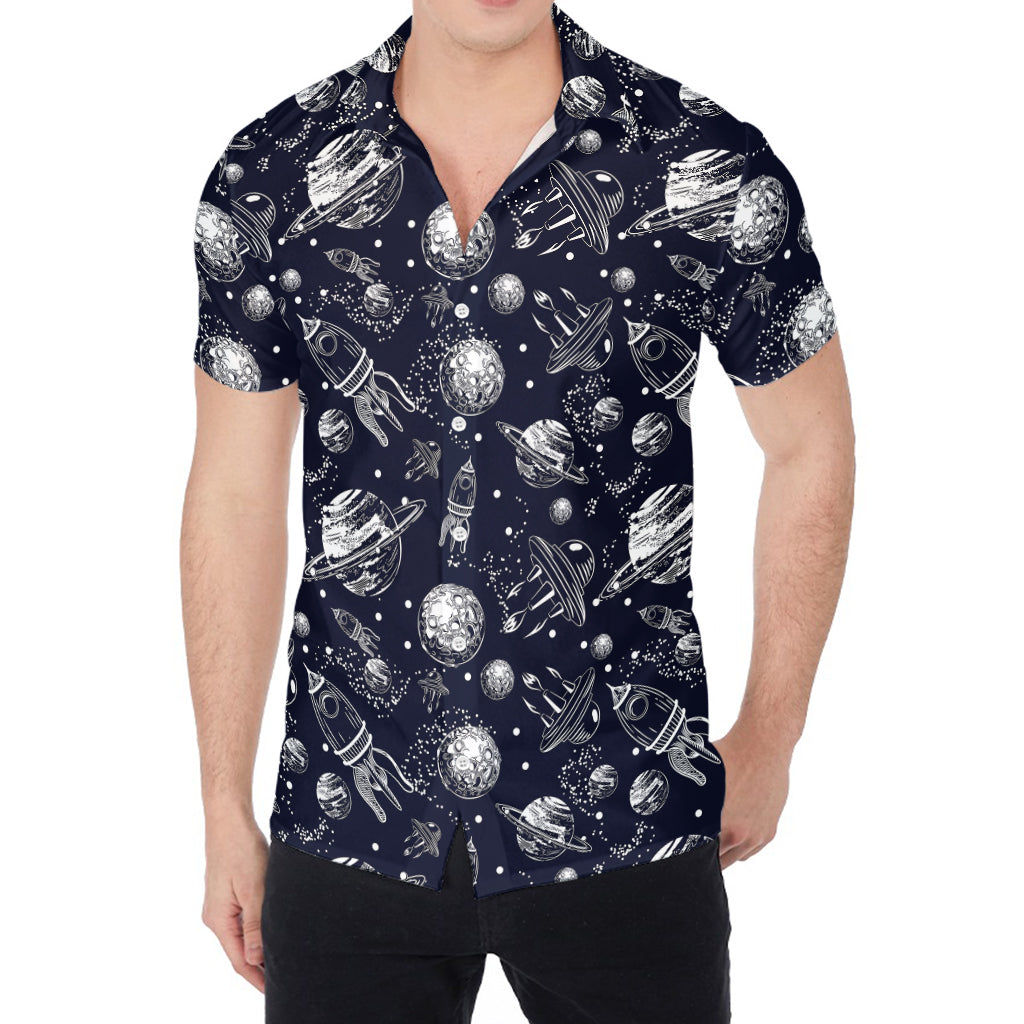 Galaxy UFO Pattern Print Men's Shirt