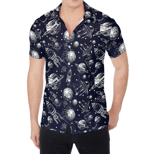 Galaxy UFO Pattern Print Men's Shirt