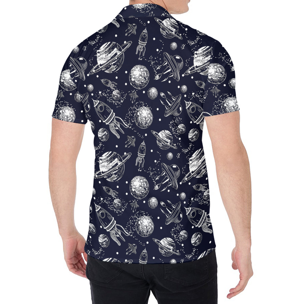 Galaxy UFO Pattern Print Men's Shirt