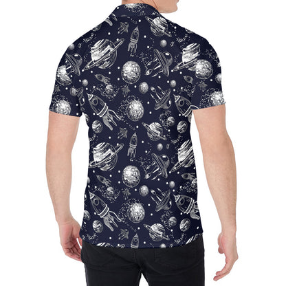 Galaxy UFO Pattern Print Men's Shirt