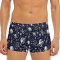 Galaxy UFO Pattern Print Men's Short Boxer Briefs