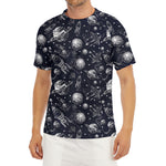 Galaxy UFO Pattern Print Men's Short Sleeve Rash Guard