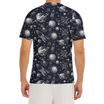 Galaxy UFO Pattern Print Men's Short Sleeve Rash Guard