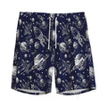 Galaxy UFO Pattern Print Men's Athletic Shorts