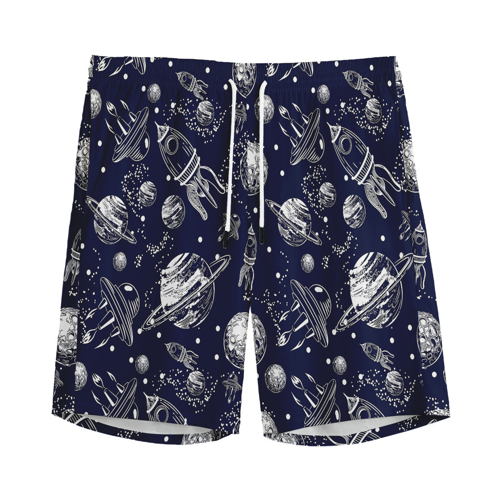 Galaxy UFO Pattern Print Men's Sports Shorts