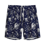 Galaxy UFO Pattern Print Men's Sports Shorts