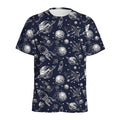 Galaxy UFO Pattern Print Men's Athletic T-Shirt