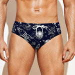 Galaxy UFO Pattern Print Men's Swim Briefs