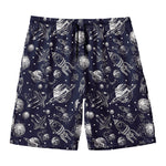 Galaxy UFO Pattern Print Men's Swim Trunks