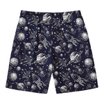 Galaxy UFO Pattern Print Men's Swim Trunks