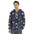 Galaxy UFO Pattern Print Men's Velvet Pullover Hoodie