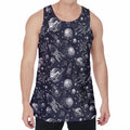 Galaxy UFO Pattern Print Men's Velvet Tank Top