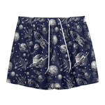 Galaxy UFO Pattern Print Mesh Shorts