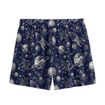 Galaxy UFO Pattern Print Mesh Shorts