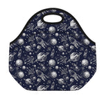 Galaxy UFO Pattern Print Neoprene Lunch Bag