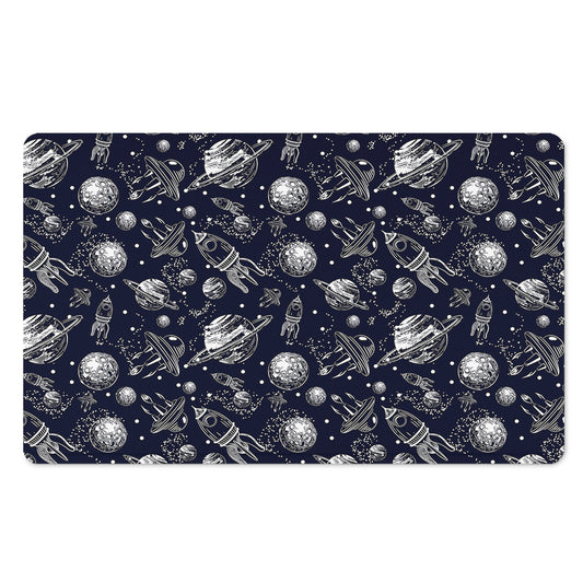 Galaxy UFO Pattern Print Polyester Doormat
