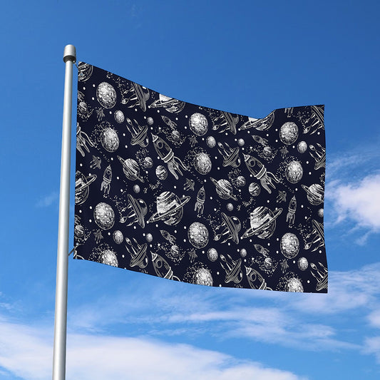 Galaxy UFO Pattern Print Polyester Flag