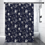 Galaxy UFO Pattern Print Premium Shower Curtain