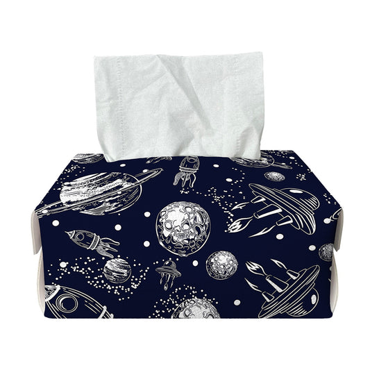 Galaxy UFO Pattern Print Rectangle Tissue Box Cover