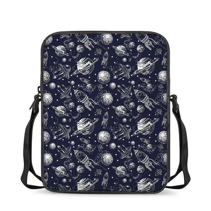 Galaxy UFO Pattern Print Rectangular Crossbody Bag