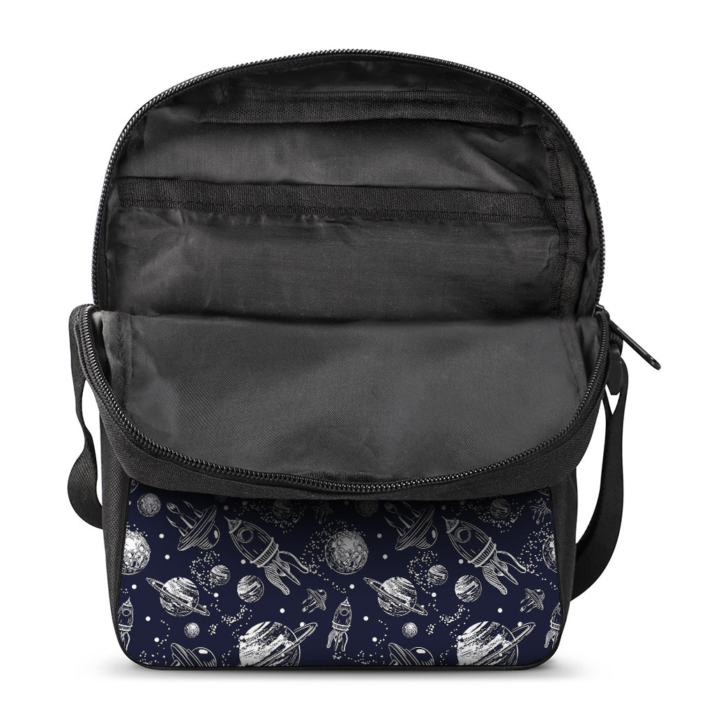 Galaxy UFO Pattern Print Rectangular Crossbody Bag