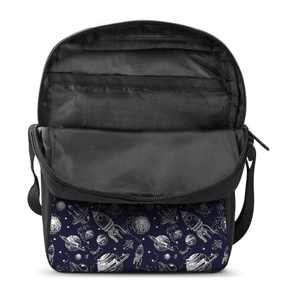 Galaxy UFO Pattern Print Rectangular Crossbody Bag