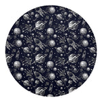 Galaxy UFO Pattern Print Round Blanket
